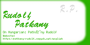 rudolf patkany business card